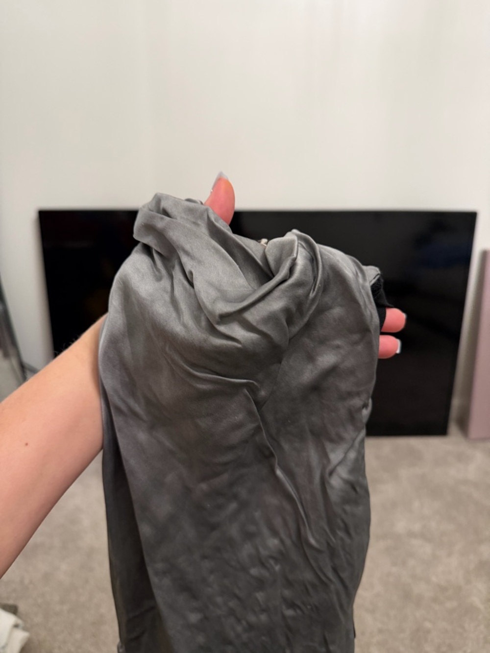 RtA Gray Satin Midi Dress